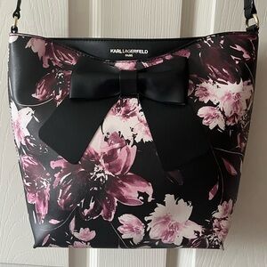 Karl Lagerfeld Floral Print and Bow Clemence Crossbody Bag